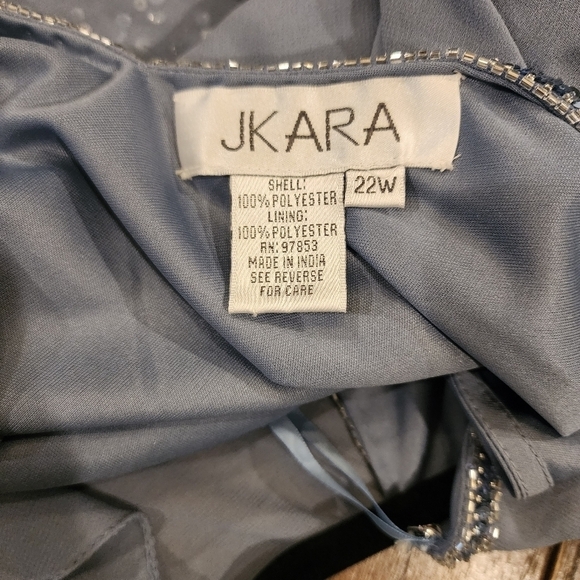 J Kara  Caplet V-Neck Mini Cocktail Beaded embellished blue sequin Dress 22w - Picture 3 of 13